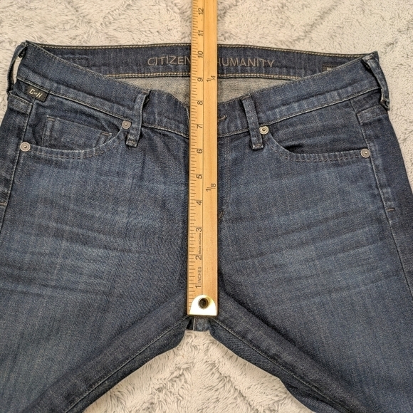 Citizens Of Humanity Jeans Womens 27 Blue Dark Dita Petite Boot Low-Rise Flare - Picture 4 of 10